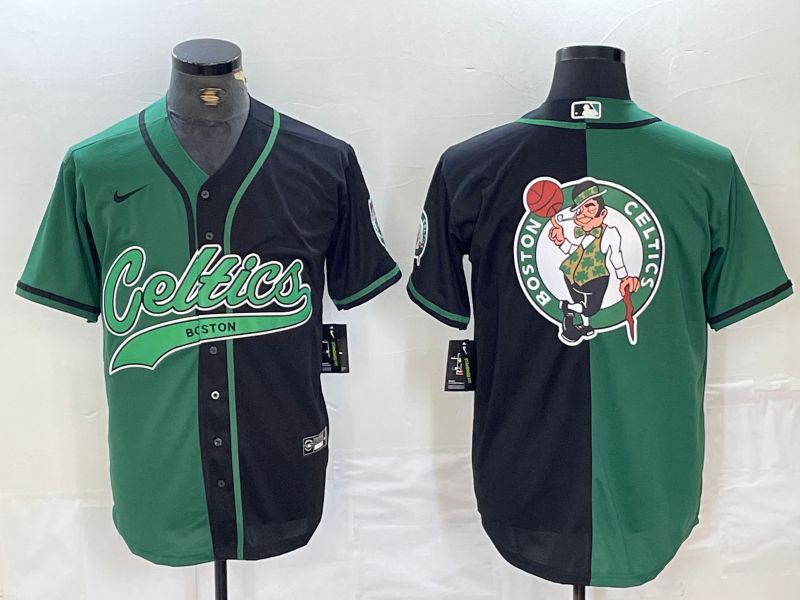 Men Boston Celtics Blank Black green Jordan 2024 Nike NBA Jersey style 3->boston celtics->NBA Jersey